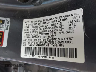 2014 Honda CR-V EX-L with VIN 2HKRM3H78EH517362, listed as a IAAI auction lot 42045600 with 109,605 mi miles and . Bid and sale history available at carsss.com. Image 9.