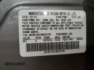 2011 Infiniti M with VIN JN1BY1AR1BM376791, listed as a Copart auction lot 43964725 with 190,460 mi miles and Salvage Title. Bid and sale history available at DreamBid. Image 12.