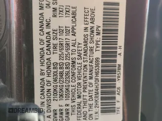 2015 Honda CR-V EX-L with VIN 2HKRM4H70FH653699, listed as a Copart auction lot 51898785 with 117,709 mi miles and Salvage Title. Bid and sale history available at carsss.com. Image 13.