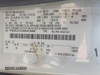 2022 Ford Transit Passenger XL с VIN 1FBAX2CG2NKA78400, выставлен на аукционе IAAI как лот 42219362 с пробегом 178 966 миль миль и . История ставок и продаж доступна на DreamBid. Изображение 9.