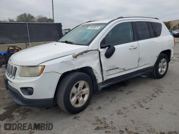 2013 Jeep Compass Sport with VIN 1C4NJCBA4DD115709, listed as a Copart auction lot 88408875 with 241,259 mi miles and Salvage Title. Bid and sale history available at carsss.com. Image 1.