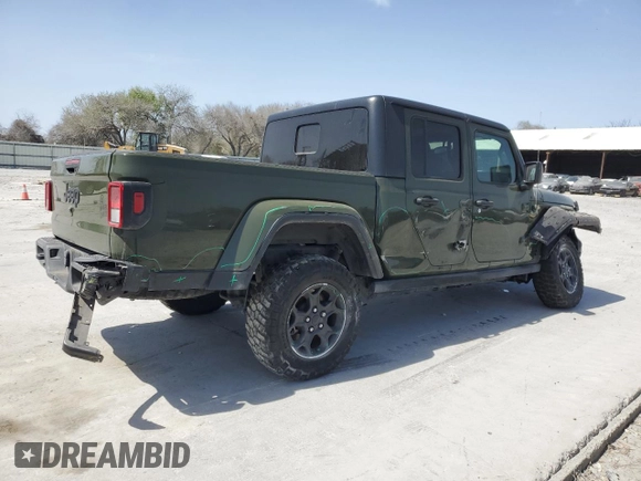 2023 Jeep Gladiator Freedom with VIN 1C6HJTAG9PL543165, listed as a Copart auction lot 47761235 with 43,614 mi miles and Salvage title. Bid and sale history available at DreamBid. Image 3.