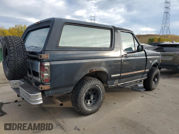 1994 Ford Bronco Custom with VIN 1FMEU15H7RLA79348, listed as a Copart auction lot 76497714 with 204,875 mi miles and Salvage Title. Bid and sale history available at DreamBid. Image 3.