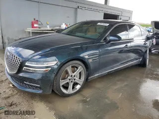 2021 Genesis G80 3.5T Prestige with VIN KMTGC4SD0MU047123, listed as a Copart auction lot 78624884 with 74,884 mi miles and Non Repairable. Bid and sale history available at carsss.com. Image 1.