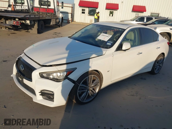 2015 Infiniti Q50 Premium with VIN JN1BV7AP1FM336842, listed as a IAAI auction lot 40893482 with 96,634 mi miles. Bid and sale history available at carsss.com. Image 20.