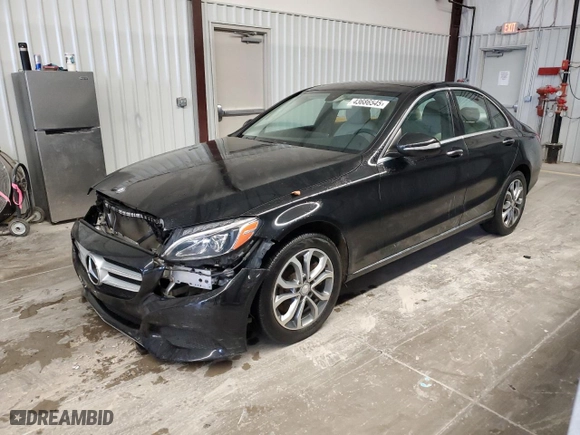 2015 Mercedes-Benz C-Class C 300 Luxury with VIN 55SWF4KB5FU012247, listed as a Copart auction lot 43686545 with 87,876 mi miles and Salvage Title. Bid and sale history available at carsss.com. Image 1.