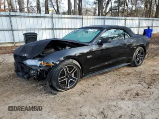 2019 Ford Mustang GT Premium with VIN 1FATP8FF2K5171962, listed as a Copart auction lot 43939605 with 80,944 mi miles and Salvage Title. Bid and sale history available at carsss.com. Image 1.