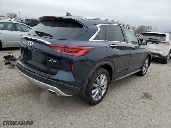 2022 Infiniti QX50 LUXE with VIN 3PCAJ5BB1NF117821, listed as a Copart auction lot 45080014 with 27,346 mi miles. Bid and sale history available at carsss.com. Image 3.