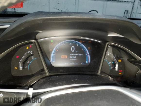 2021 Honda Civic Sedan EX with VIN 19XFC1F35ME004468, listed as a Copart auction lot 50007475 with 52,777 mi miles and Salvage Title. Bid and sale history available at carsss.com. Image 9.