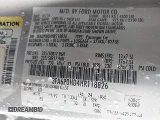 2017 Ford Fusion SE z VIN 3FA6P0HD4HR118826, wystawiony jako IAAI lot #40743513 z przebiegiem 130 038 mil mil oraz . Historia ofert i sprzedaży dostępna na DreamBid. Obrazek 9.