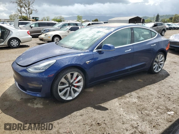 2018 Tesla Model 3 Long Range Battery with VIN 5YJ3E1EB2JF072321, listed as a Copart auction lot 51018825 with 110,494 mi miles and Salvage Title. Bid and sale history available at DreamBid. Image 1.