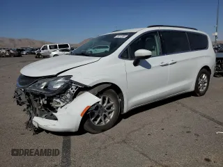 2021 Chrysler Voyager LXI with VIN 2C4RC1DGXMR551253, listed as a Copart auction lot 76611384 with 75,735 mi miles and Salvage Title. Bid and sale history available at carsss.com. Image 1.