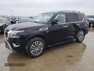 2021 Nissan Armada SL with VIN JN8AY2BA4M9372901, listed as a Copart auction lot 46041155 with 102,152 mi miles and Salvage Title. Bid and sale history available at carsss.com. Image 1.