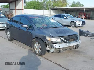 2014 Honda Civic Sedan LX with VIN 19XFB2F59EE026159, listed as a IAAI auction lot 42040655 with 104,190 mi miles. Bid and sale history available at carsss.com. Image 1.