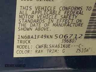 2019 Nissan Titan XD SV with VIN 1N6BA1F49KN506712, listed as a IAAI auction lot 41661789 with 107,972 mi miles. Bid and sale history available at carsss.com. Image 9.