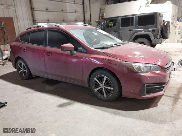 2022 Subaru Impreza Premium with VIN 4S3GTAV68N3727143, listed as a IAAI auction lot 41556570 with 62,136 mi miles. Bid and sale history available at carsss.com. Image 1.