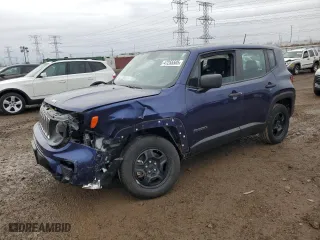 2019 Jeep Renegade Sport with VIN ZACNJBAB7KPJ76777, listed as a Copart auction lot 47255505 with 0 mi miles and Salvage Title. Bid and sale history available at carsss.com. Image 1.