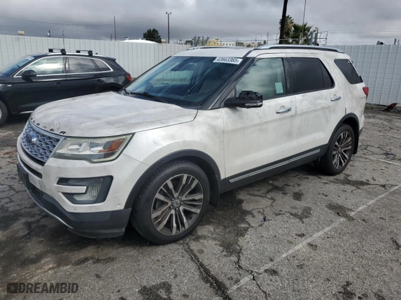 2016 Ford Explorer Platinum with VIN 1FM5K8HTXGGB52667, listed as a Copart auction lot 43663365 with 111,004 mi miles and Salvage Title. Bid and sale history available at carsss.com. Image 1.