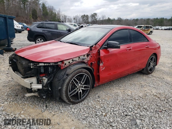 2018 Mercedes-Benz CLA 250 with VIN WDDSJ4EBXJN597028, listed as a Copart auction lot 44326044 with 48,504 mi miles and . Bid and sale history available at DreamBid. Image 1.