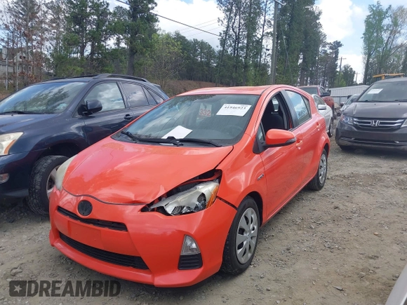 2012 Toyota Prius One with VIN JTDKDTB37C1003563, listed as a IAAI auction lot 41946923 with 125,636 mi miles. Bid and sale history available at carsss.com. Image 2.
