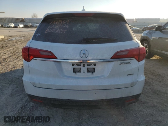2015 Acura RDX with VIN 5J8TB4H3XFL025123, listed as a Copart auction lot 41508685 with 0 mi miles and Salvage Title. Bid and sale history available at carsss.com. Image 6.