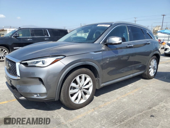 2019 Infiniti QX50 Essential with VIN 3PCAJ5M18KF127262, listed as a Copart auction lot 60551915 with 50,048 mi miles and Salvage title. Bid and sale history available at DreamBid. Image 1.