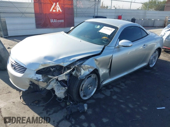 2003 Lexus SC 430 with VIN JTHFN48YX30040084, listed as a IAAI auction lot 41294421 with 121,240 mi miles and . Bid and sale history available at DreamBid. Image 18.