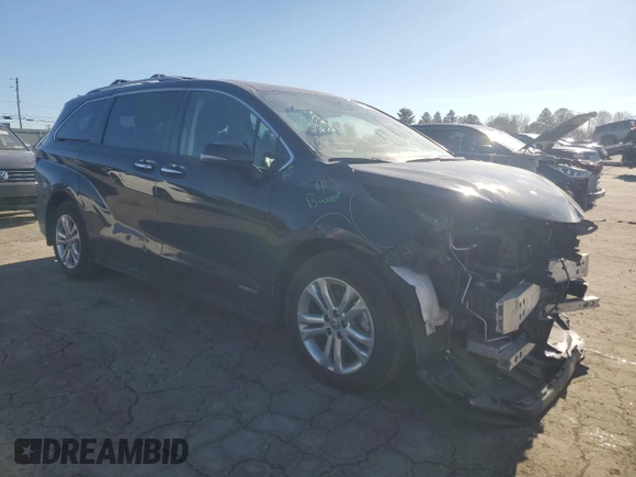 2021 Toyota Sienna Limited with VIN 5TDESKFC8MS038348, listed as a Copart auction lot 42497735 with 49,053 mi miles and Salvage Title. Bid and sale history available at DreamBid. Image 4.