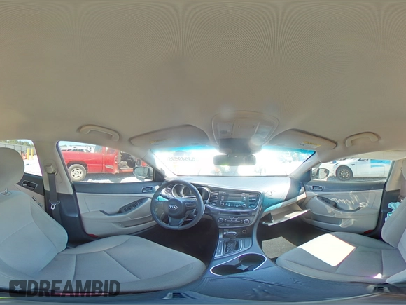 2014 Kia Optima LX with VIN KNAGM4A70E5454889, listed as a Copart auction lot 53549595 with 128,780 mi miles and Salvage title. Bid and sale history available at DreamBid. Image 14.