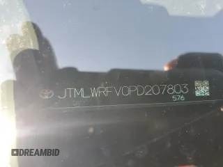 2023 Toyota RAV4 Hybrid LE with VIN JTMLWRFV0PD207803, listed as a Copart auction lot 55694695 with 13,198 mi miles and Salvage title. Bid and sale history available at DreamBid. Image 14.