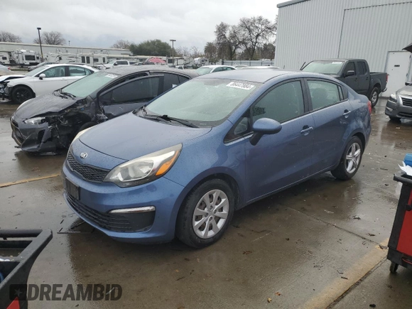 2016 Kia Rio LX with VIN KNADM4A36G6603898, listed as a Copart auction lot 86447884 with 197,857 mi miles and Clean Title. Bid and sale history available at carsss.com. Image 1.