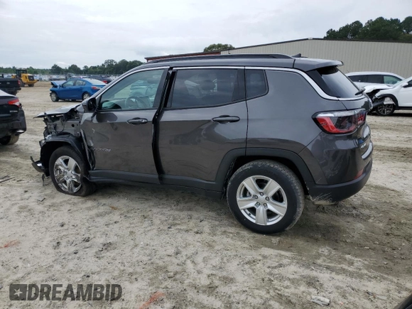 2022 Jeep Compass Latitude с VIN 3C4NJDBB8NT126707, выставлен на аукционе Copart как лот 59792595 с пробегом 61 636 миль миль и Списание • Salvage title. История ставок и продаж доступна на DreamBid. Изображение 2.