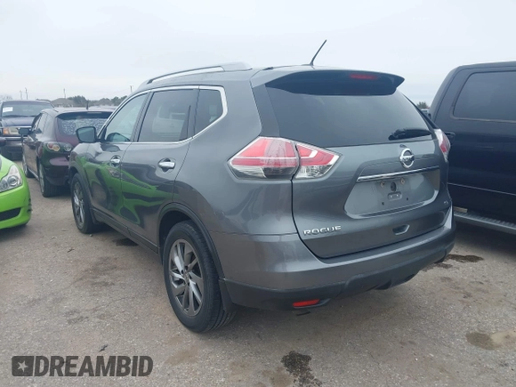 2015 Nissan Rogue SL with VIN 5N1AT2MT9FC875950, listed as a IAAI auction lot 41621949 with 107,605 mi miles. Bid and sale history available at carsss.com. Image 3.