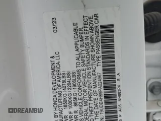 2023 Acura Integra Technology с VIN 19UDE4H69PA024967, выставлен на аукционе Copart как лот 53134185 с пробегом 20 712 миль миль и Списание • Salvage title. История ставок и продаж доступна на DreamBid. Изображение 12.