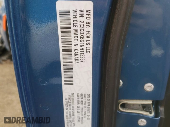 2022 Dodge Charger SXT with VIN 2C3CDXBG1NH112267, listed as a Copart auction lot 77674963 with 68,400 mi miles and Salvage Title. Bid and sale history available at DreamBid. Image 12.