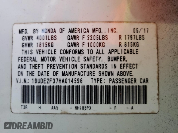 2017 Acura ILX with VIN 19UDE2F37HA014596, listed as a Copart auction lot 50725895 with 54,810 mi miles and Salvage Title. Bid and sale history available at carsss.com. Image 12.