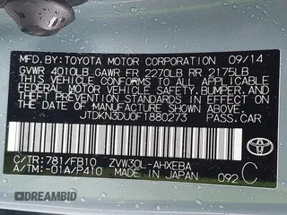 2015 Toyota Prius Four with VIN JTDKN3DU0F1880273, listed as a IAAI auction lot 41808056 with 73,452 mi miles. Bid and sale history available at carsss.com. Image 9.