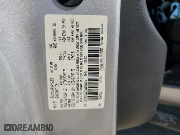 2005 Dodge Ram 2500 SLT with VIN 3D7KS28C55G860255, listed as a Copart auction lot 62899774 with 356,979 mi miles and Clean Title. Bid and sale history available at carsss.com. Image 12.