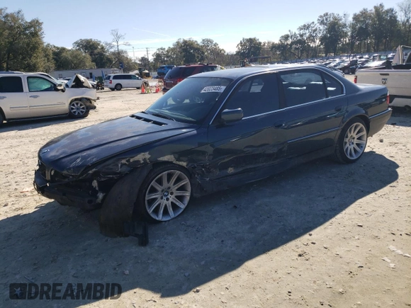 1997 BMW 7 Series 740il with VIN WBAGJ8327VDL42579, listed as a Copart auction lot 42023485 with 143,882 mi miles and Salvage Title. Bid and sale history available at carsss.com. Image 1.