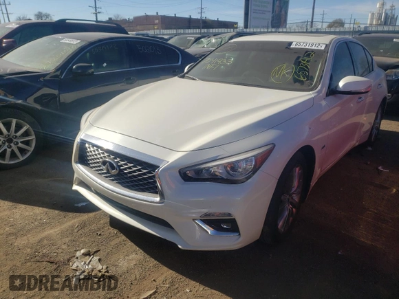 2019 Infiniti Q50 3.0t LUXE with VIN JN1EV7ARXKM556988, listed as a Copart auction lot 65731912 with 30,949 mi miles and Salvage Title. Bid and sale history available at carsss.com. Image 2.