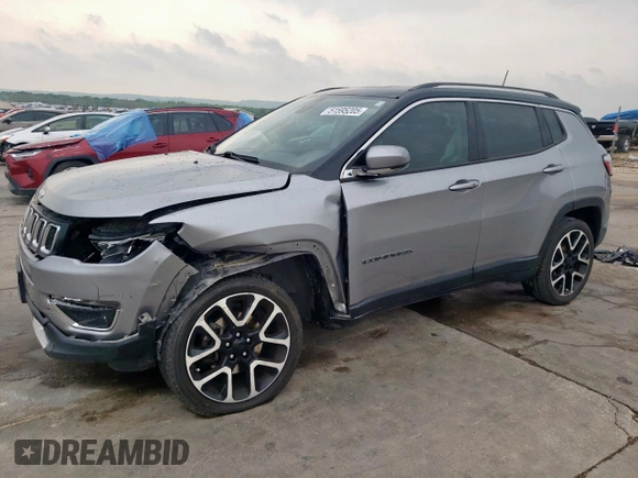2018 Jeep Compass Limited with VIN 3C4NJDCB7JT179990, listed as a Copart auction lot 51595205 with Not Provided miles and Salvage Title. Bid and sale history available at DreamBid. Image 1.