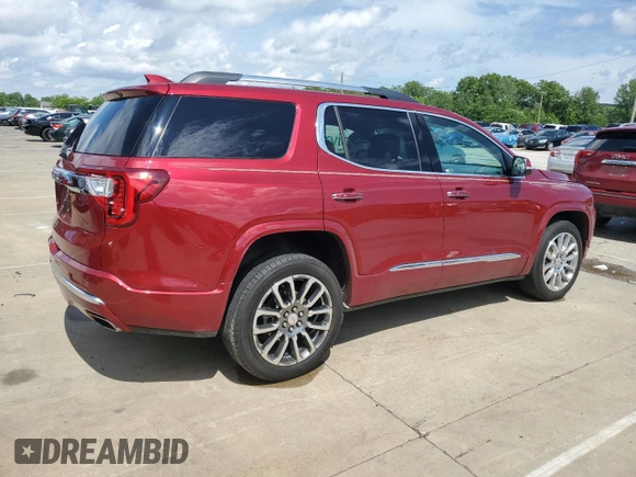 2020 GMC Acadia Denali with VIN 1GKKNPLS8LZ210849, listed as a Copart auction lot 59274965 with 45,353 mi miles and Salvage title. Bid and sale history available at DreamBid. Image 3.