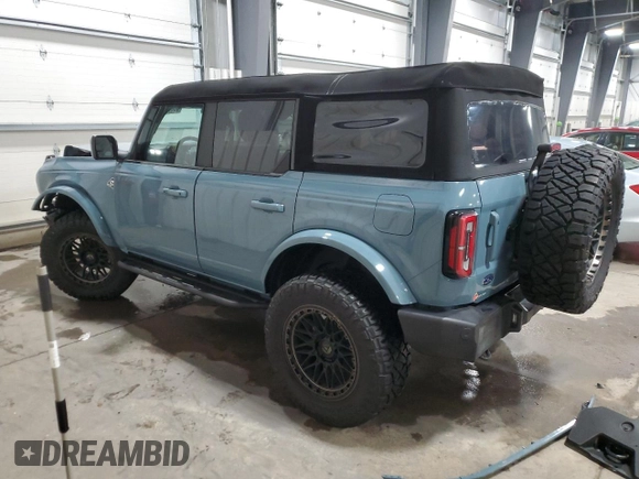 2023 Ford Bronco with VIN 1FMDE5DH0PLB18716, listed as a Copart auction lot 88271725 with 17,334 mi miles and Salvage Title. Bid and sale history available at DreamBid. Image 2.