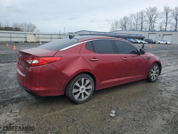 2012 Kia Optima SX with VIN 5XXGR4A60CG027605, listed as a Copart auction lot 50264925 with 152,553 mi miles and Clean Title. Bid and sale history available at carsss.com. Image 3.