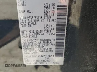 2018 Nissan Pathfinder SV with VIN 5N1DR2MN0JC629021, listed as a Copart auction lot 57286605 with 166,183 mi miles and Salvage title. Bid and sale history available at DreamBid. Image 13.