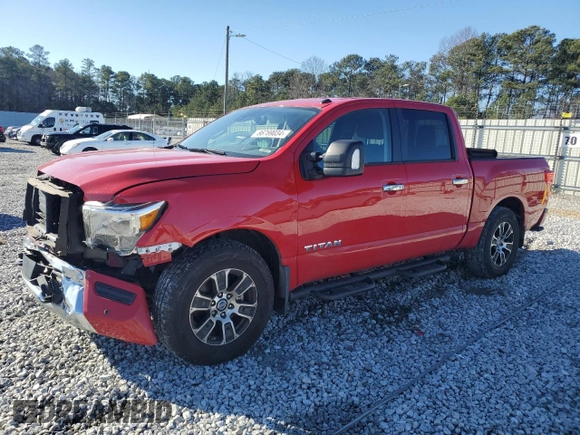 2021 Nissan Titan SV z VIN 1N6AA1EF2MN518203, wystawiony jako Copart lot #86769034 z przebiegiem 129 900 mil mil oraz Szkoda całkowita • Salvage title. Historia ofert i sprzedaży dostępna na DreamBid. Obrazek 1.