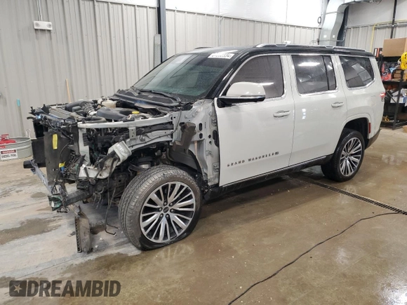 2022 Jeep Grand Wagoneer Series III с VIN 1C4SJVGJ5NS128232, выставлен на аукционе Copart как лот 84862334 с пробегом 72 418 миль миль и Списание • Salvage title. История ставок и продаж доступна на DreamBid. Изображение 1.