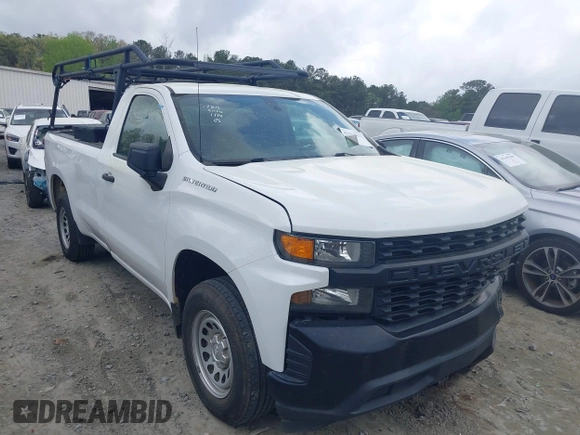 2020 Chevrolet Silverado 1500 Work Truck with VIN 3GCNWAEH7LG110780, listed as a IAAI auction lot 41924627 with 104,653 mi miles. Bid and sale history available at carsss.com. Image 1.