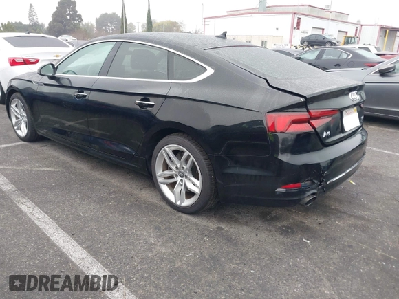 2019 Audi A5 Sportback Premium with VIN WAUANCF50KA072515, listed as a IAAI auction lot 41135123 with 30,456 mi miles. Bid and sale history available at carsss.com. Image 3.