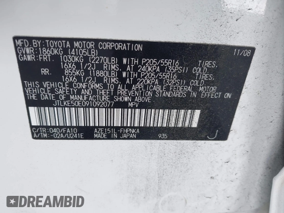 2009 Scion xB z VIN JTLKE50E091092077, wystawiony jako IAAI lot #42317322 z przebiegiem 150 513 mil mil oraz . Historia ofert i sprzedaży dostępna na DreamBid. Obrazek 9.
